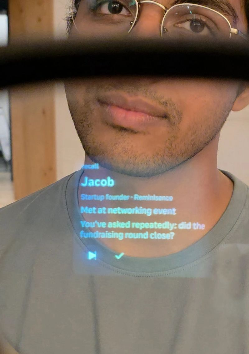 Recall recognizing someone through the glasses
